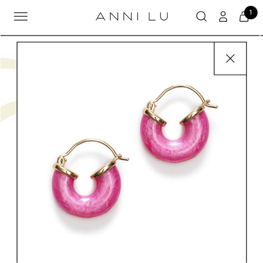 New Anni Lu Petite Swell Hoops In Pink Lotus